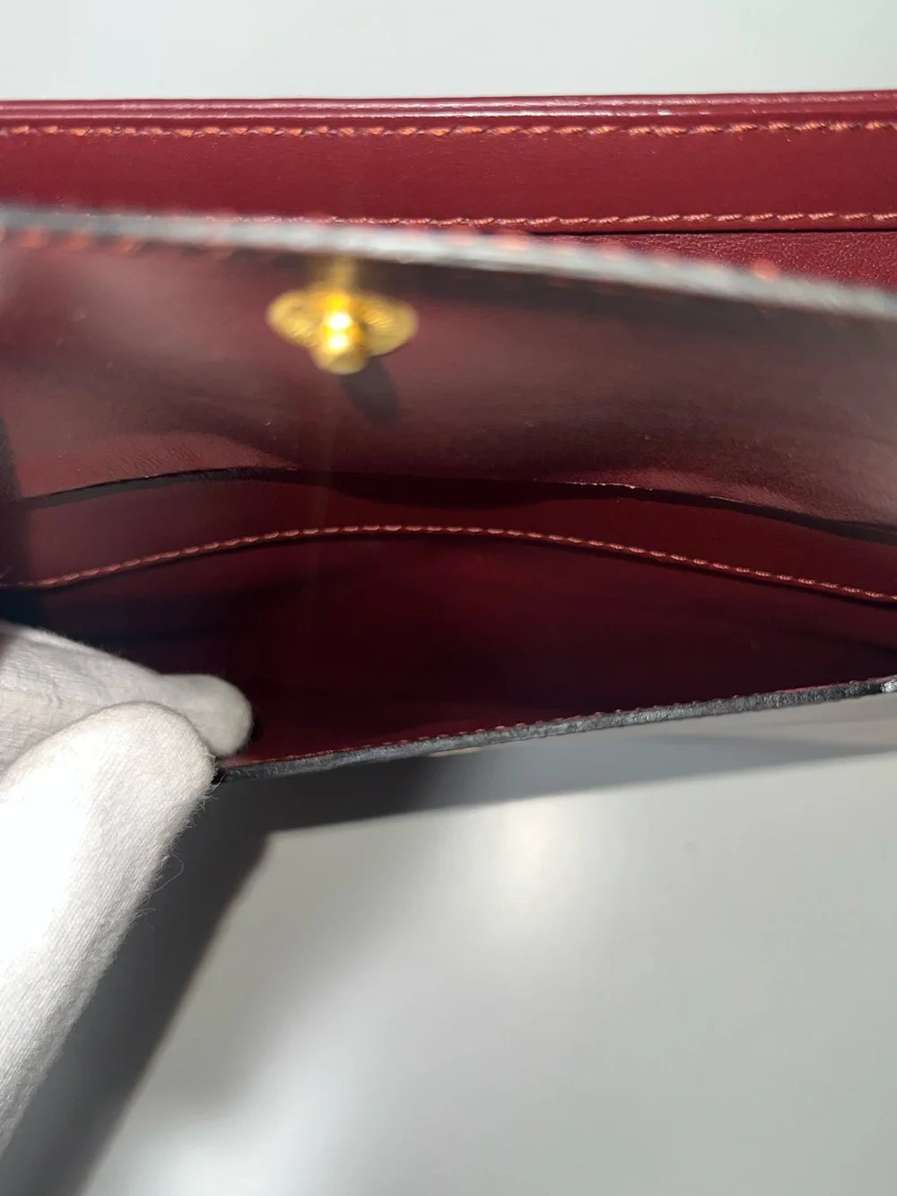 Cartier Must de Cartier Vintage Bordeaux Leather Signature Portfolio Clutch Bag